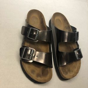 Arizona Platform NaturalLeather MetallicAnthracite